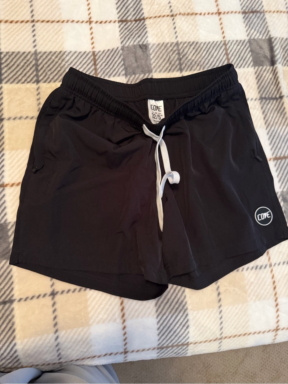 Cove Black Active Shorts with Drawstring